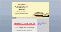 Desktop Screenshot of critiquemynovel.com