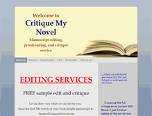 Tablet Screenshot of critiquemynovel.com